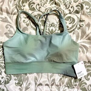 NWT ❤️Lululemon ❤️ ENERGY Longline Bra Size 10 Chroma Drift Green Multi Color